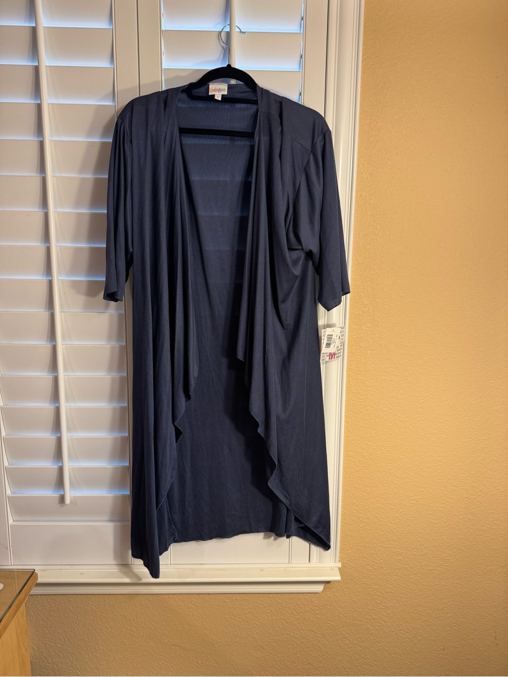 Navy Open-Front Lightweight Duster Cardigan Shirley